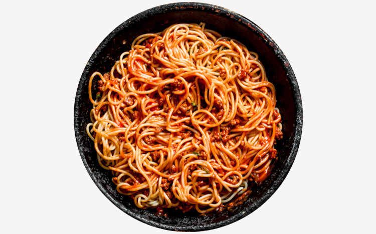 Spaghetti with Italian Sausage and Eggplant Sauce