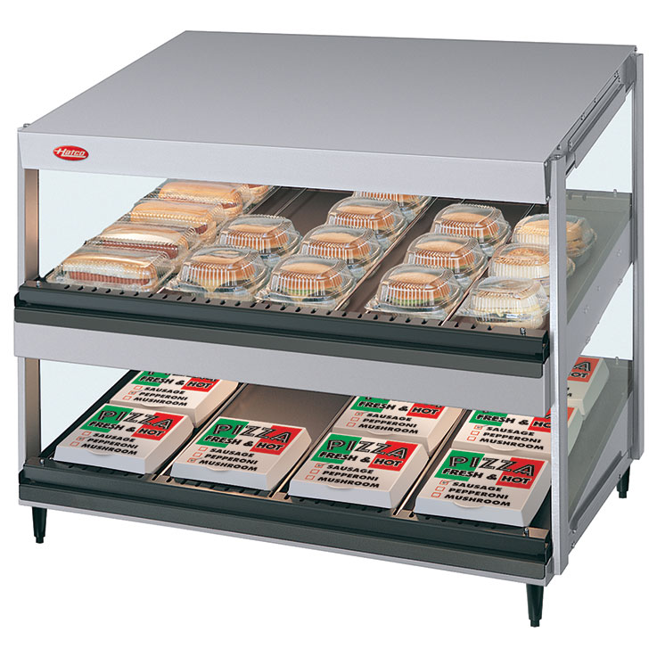 Calentador expositor Glo-Ray GRSDS-D | Dos estantes en ángulo