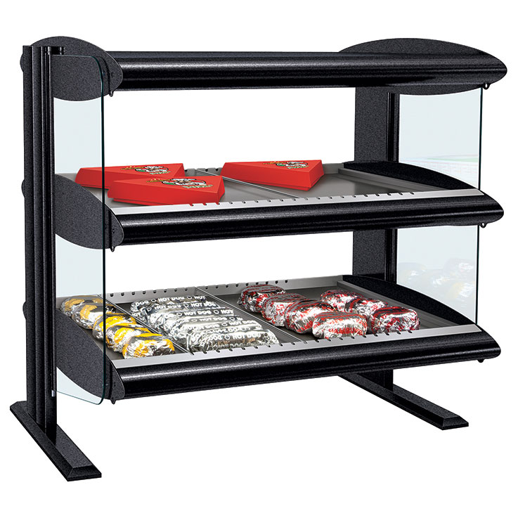 HXMH-D Heated LED Merchandiser | Dual Shelf Food Display