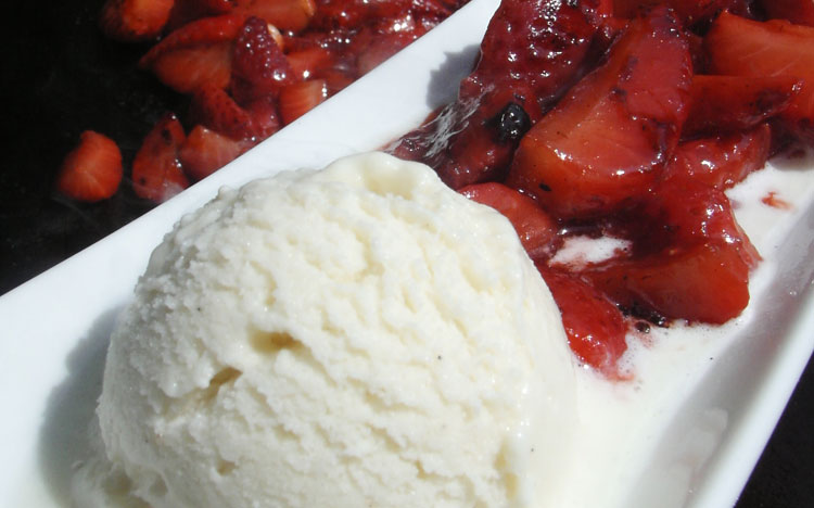 Strawberries with Balsamic Vinegar & Vanilla Ice Cream