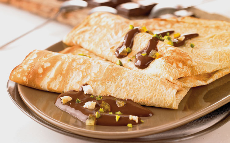 Chocolate & Pistachio Crepes