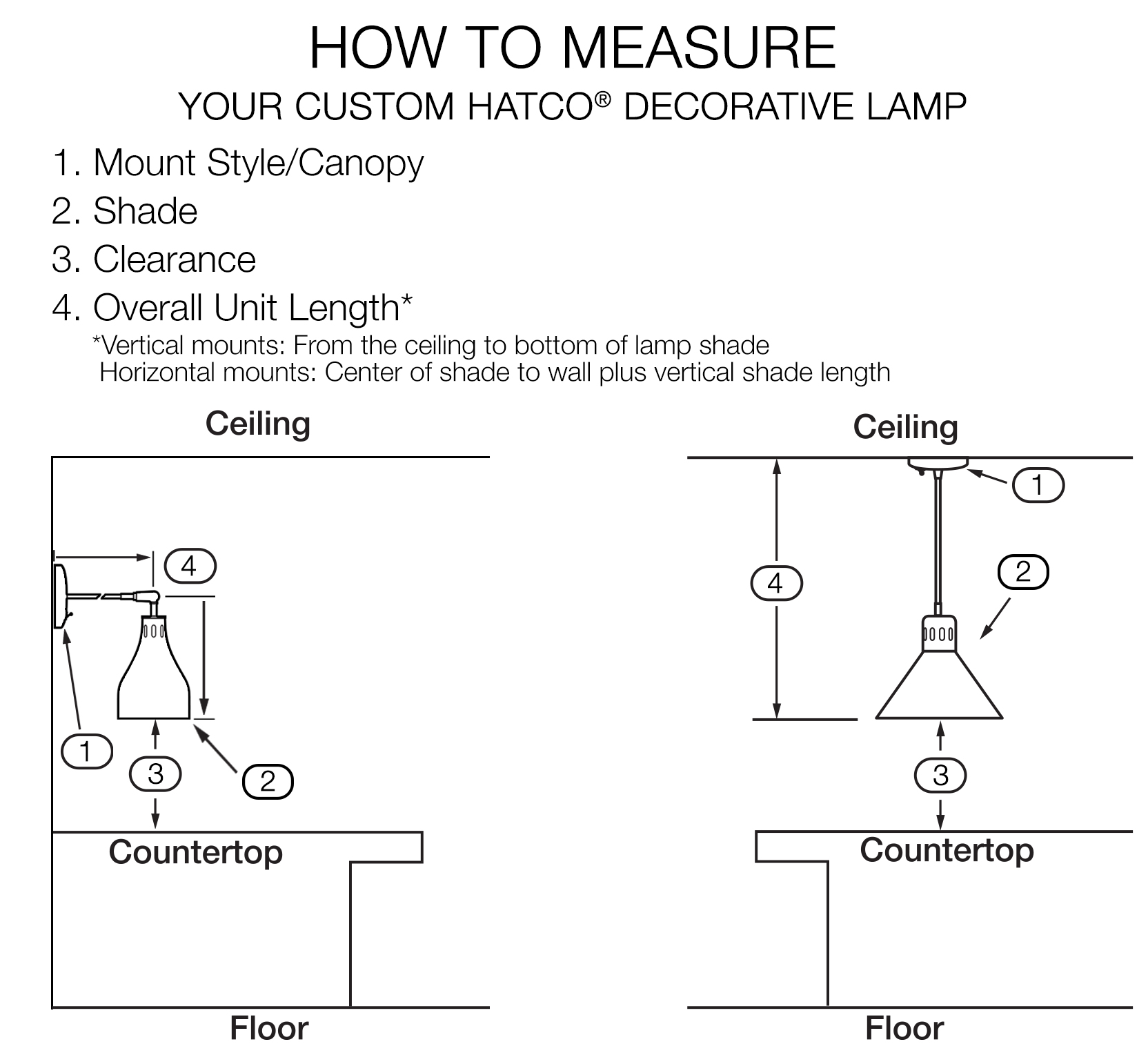 How to Measure a Hatco Decorative Lamp