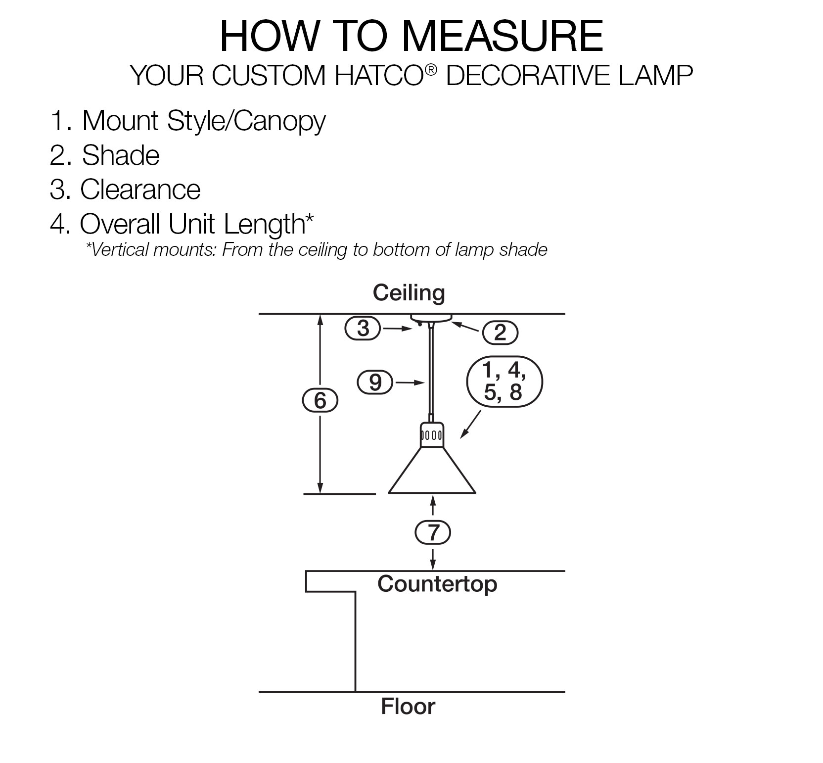 How to Measure a Hatco Decorative Lamp